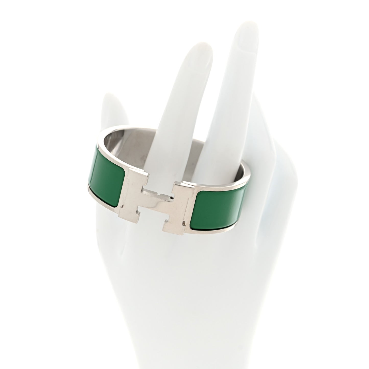 Enamel Wide Clic Clac H Bracelet PM Vert Sapin