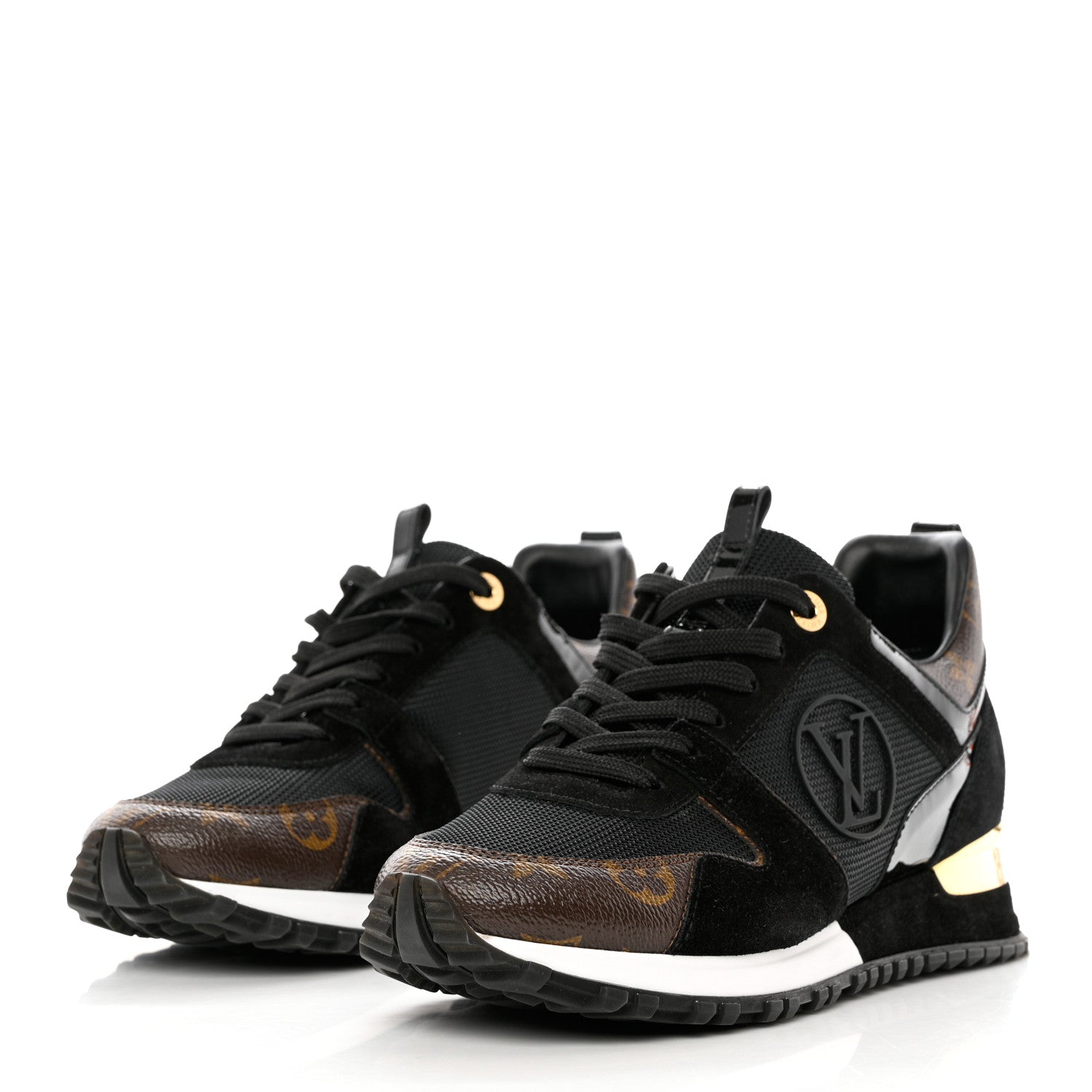 Louis Vuitton Suede Monogram Run Away Sneakers 39 Black 3 of 8