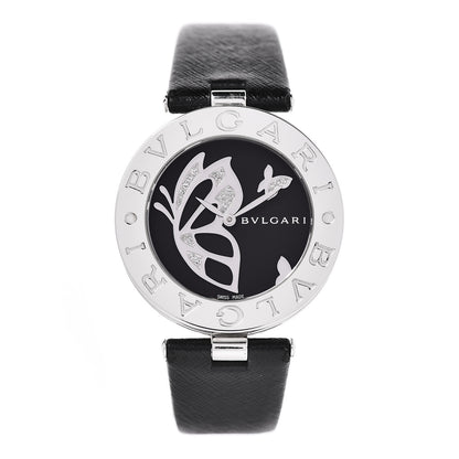 Bulgari Stainless Steel Calfskin Diamond 35mm B.Zero1 Butterfly Quartz Watch Black 1 of 8