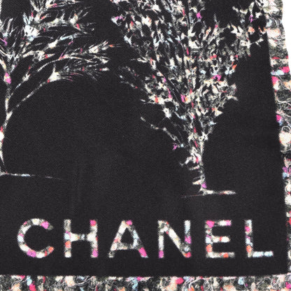 Chanel Silk Logo Square Scarf Black 3 of 4
