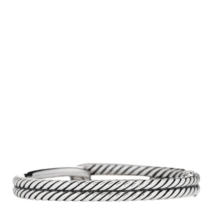 David Yurman Sterling Silver 18K Yellow Gold Diamond Single Loop Labyrinth Bracelet 2 of 3