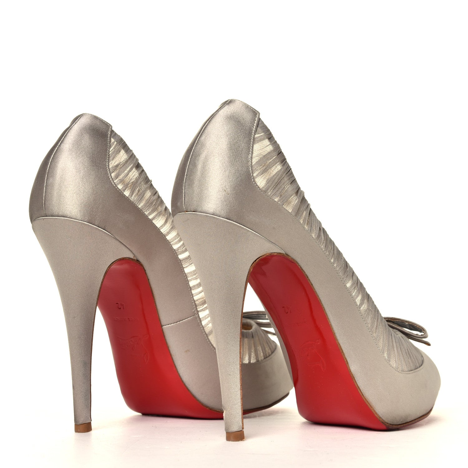 Christian Louboutin Satin Peep Toe Angelique Pumps 42 3 of 8