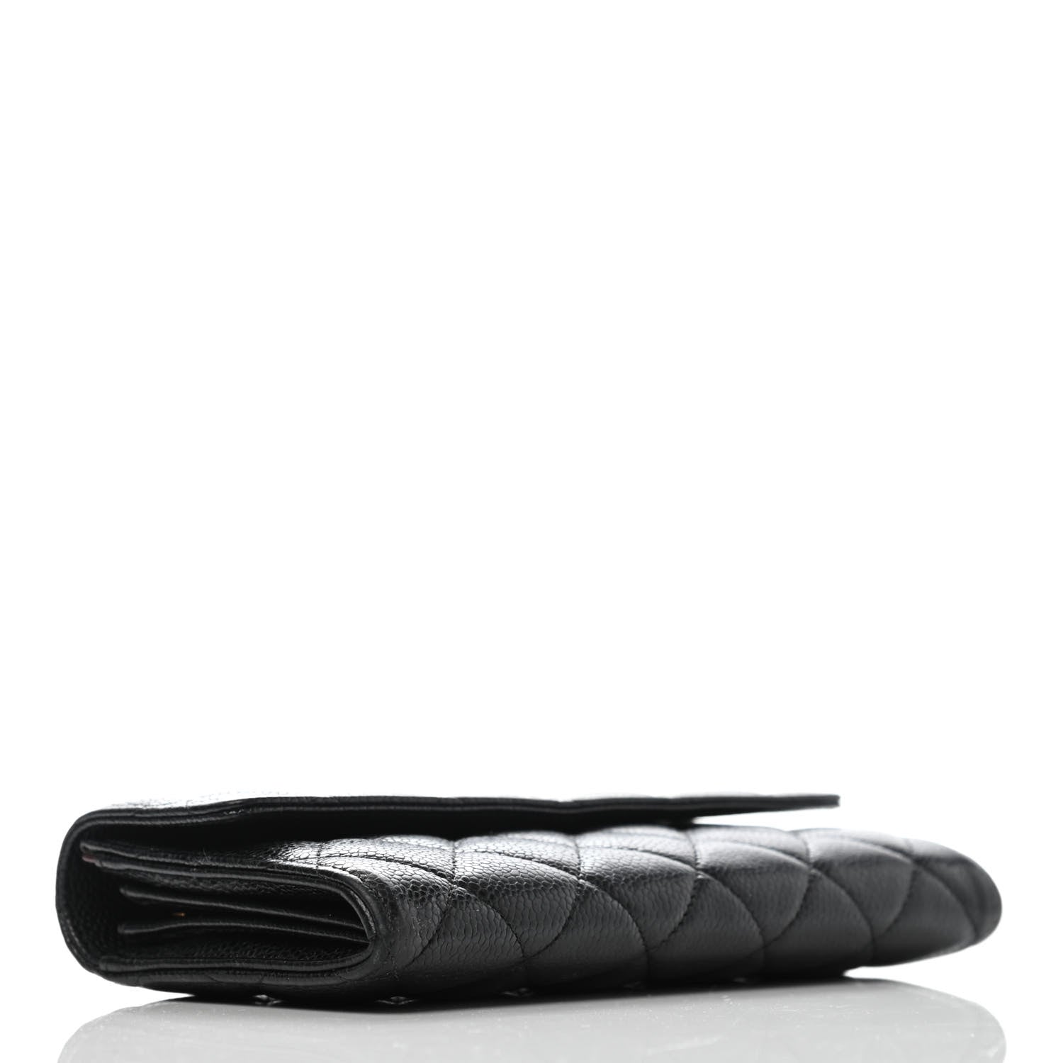 Chanel Caviar Quilted Large Gusset Flap Wallet Black 3 of 4