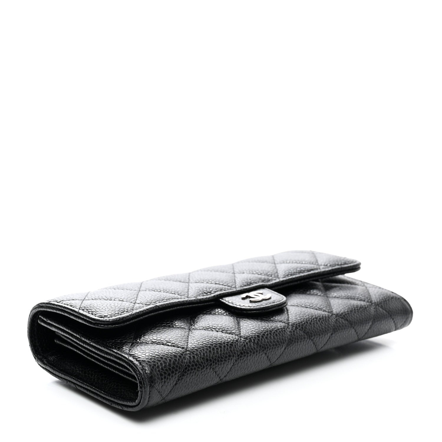 Chanel Caviar Quilted Large Gusset Flap Wallet Black 4 of 12