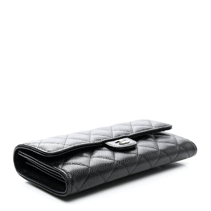 Chanel Caviar Quilted Large Gusset Flap Wallet Black 4 of 12