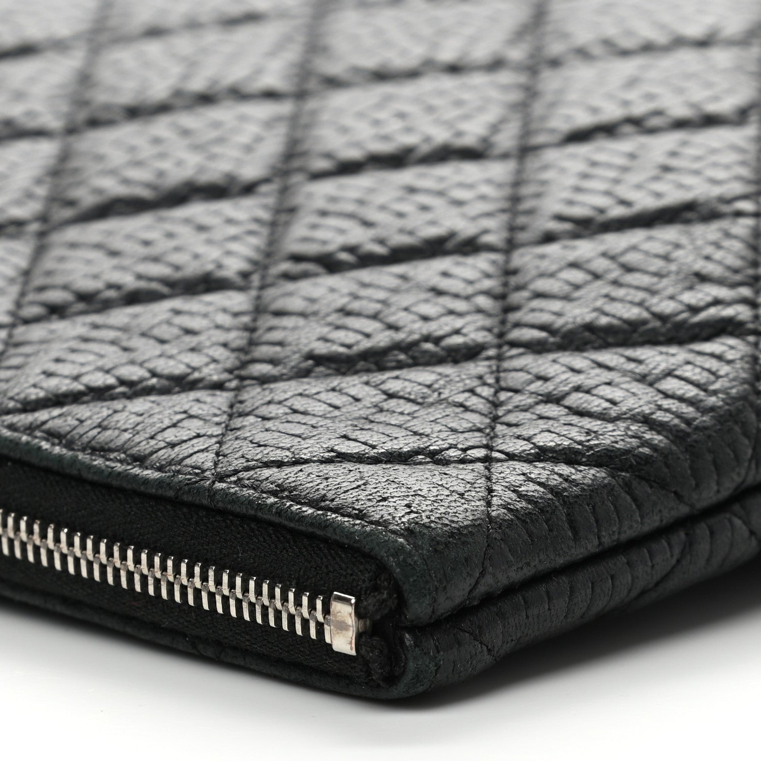 Chanel Woven Lambskin Quilted Medium Cosmetic Case Black 10 of 12