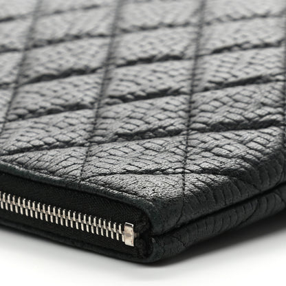 Chanel Woven Lambskin Quilted Medium Cosmetic Case Black 10 of 12