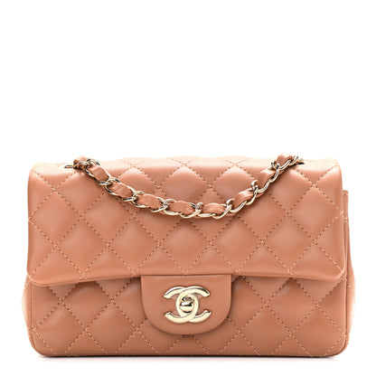 Chanel Lambskin Quilted Mini Rectangular Flap Brown 1 of 10