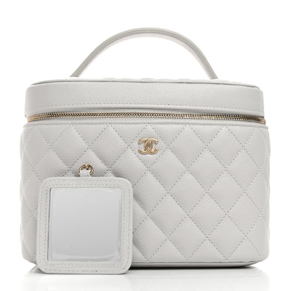 Chanel Caviar Quilted Large Vanity Pouch Light Grey 3 of 9