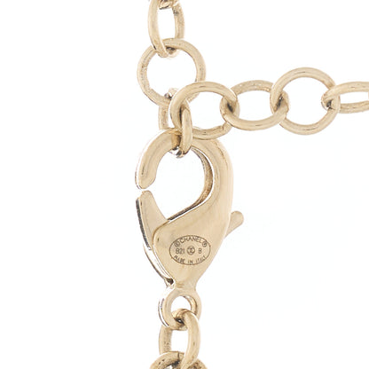 Chanel Metal Lambskin CC Chain Necklace Gold Black 4 of 4