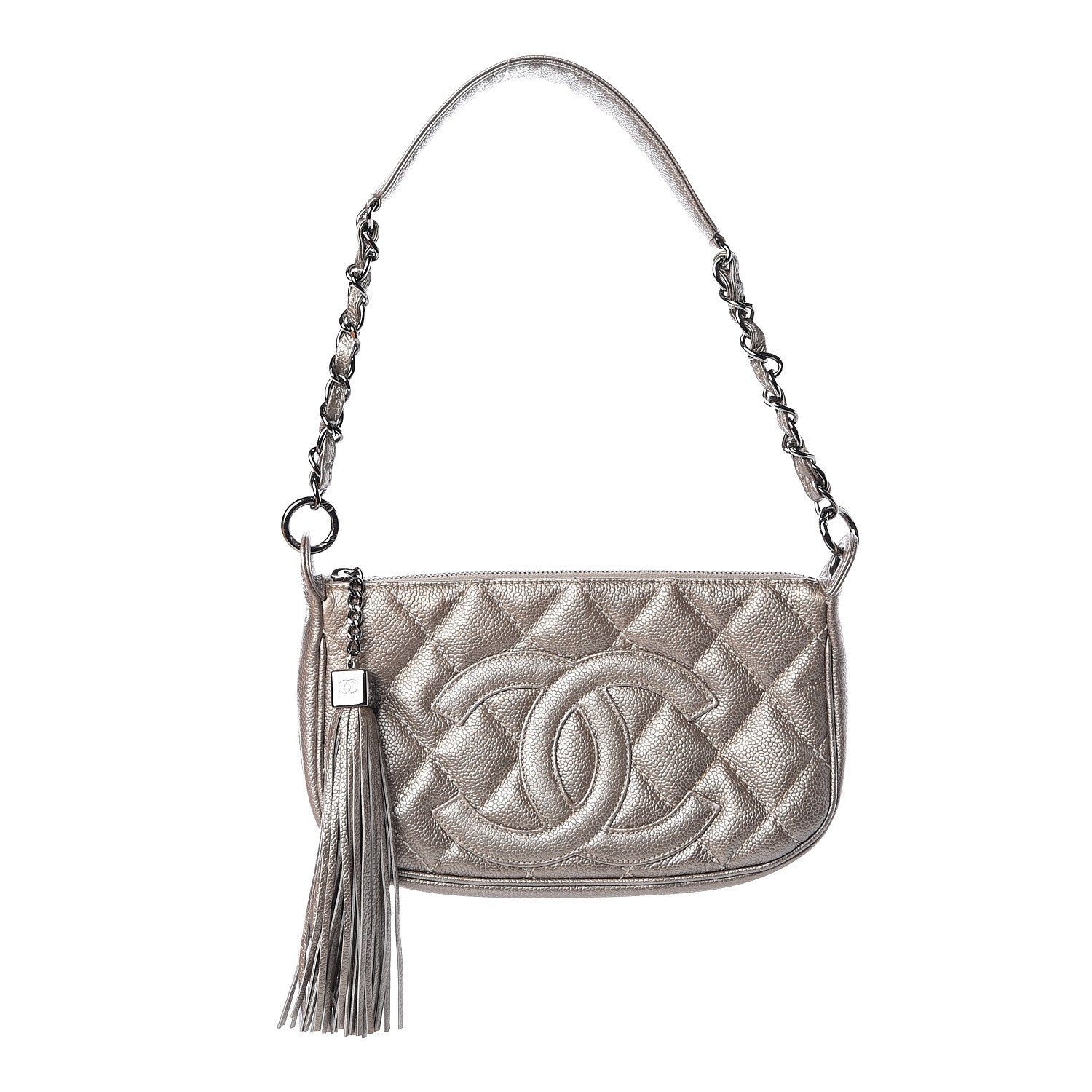 Chanel Metallic Caviar Quilted Timeless CC Shoulder Bag Light Gold 1 of 10