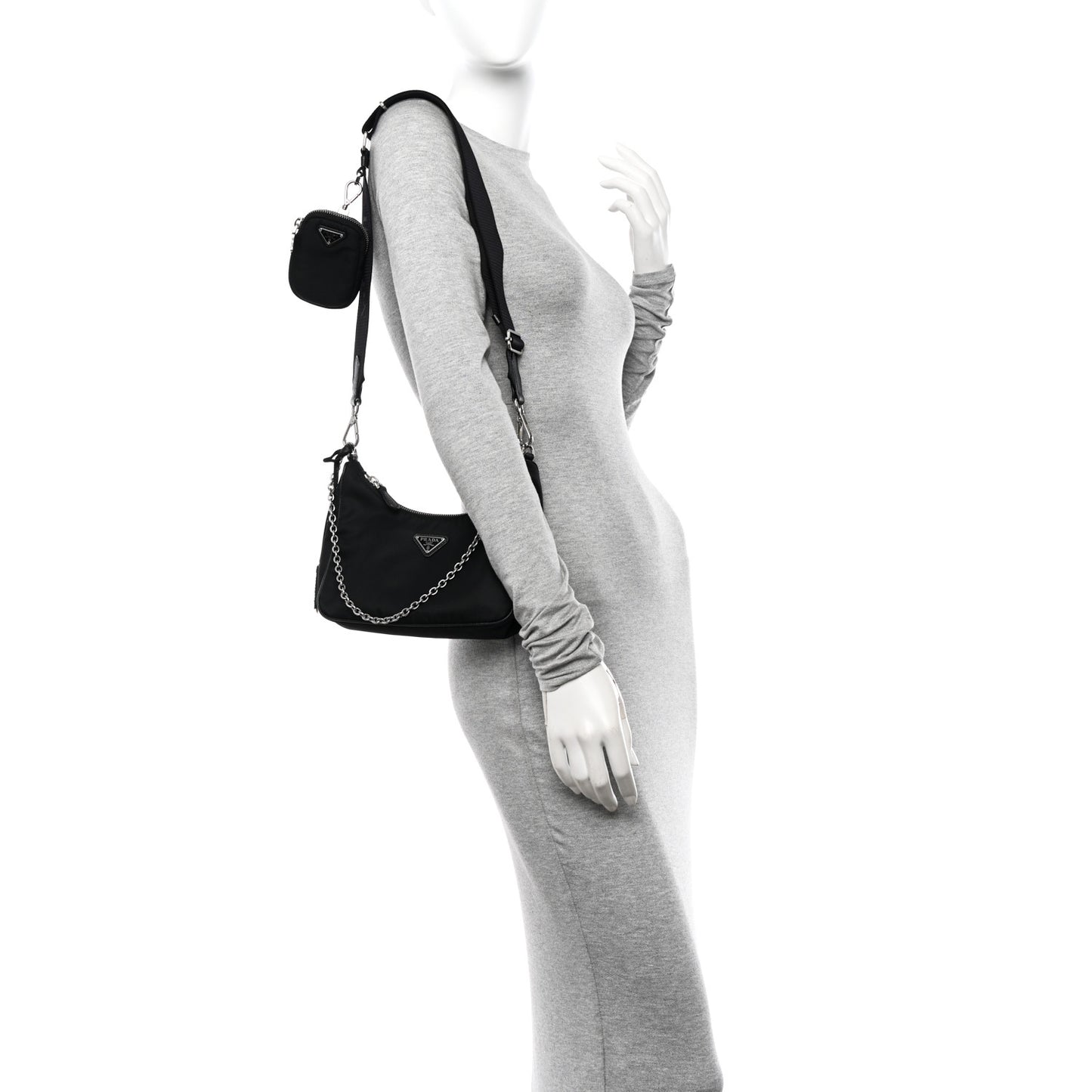 Re-Nylon Saffiano Re-Edition 2005 Shoulder Bag Black