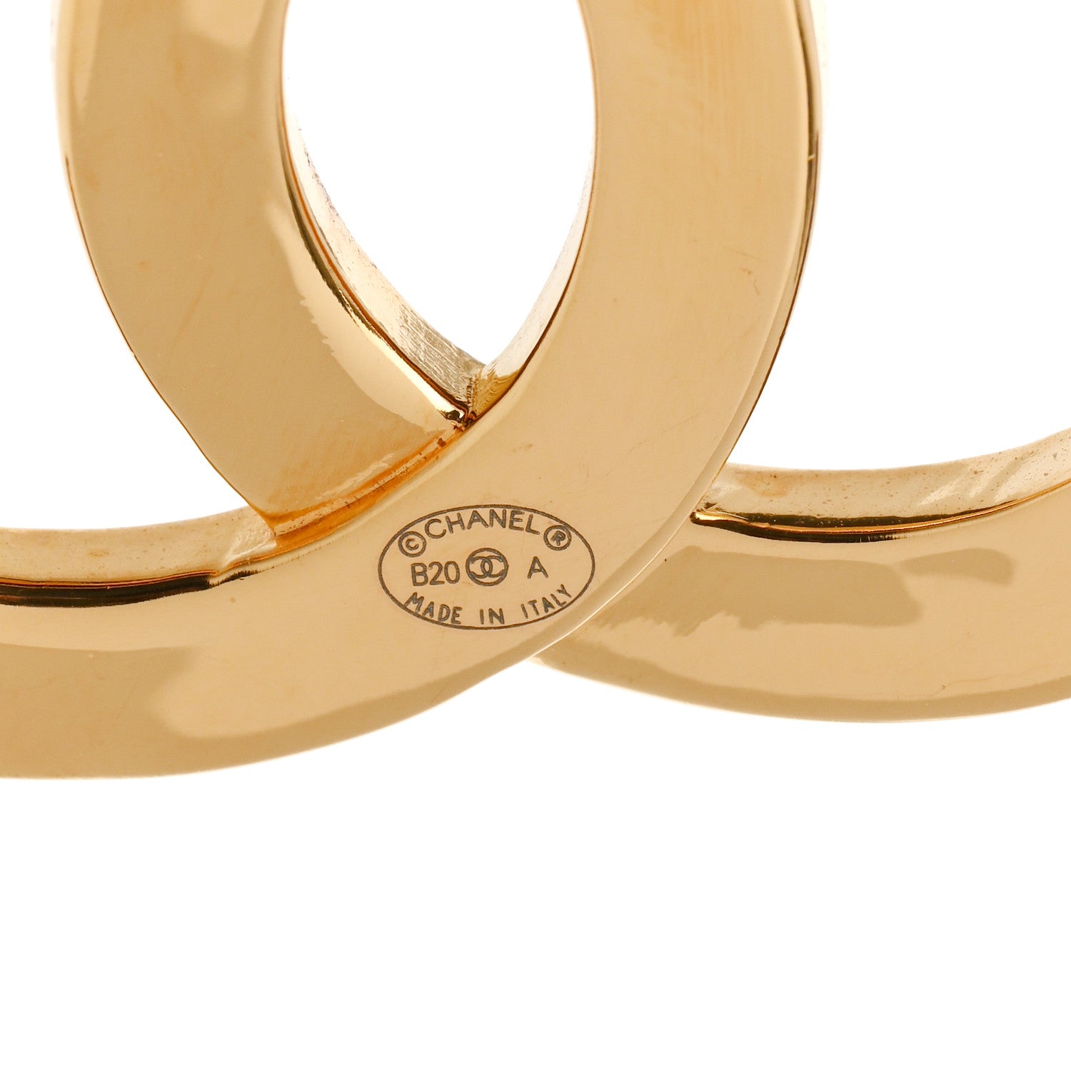 Chanel Metal Paris Button CC Large Brooch Gold 4 of 4