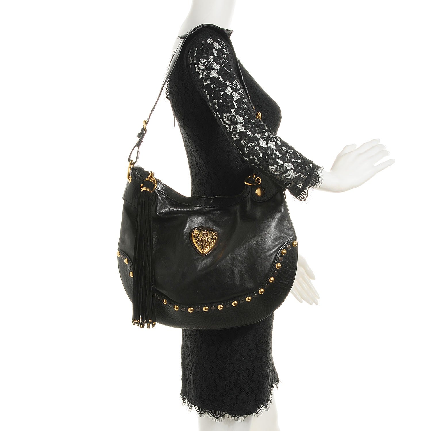 Gucci Calfskin Babouska Hobo Black 2 of 7