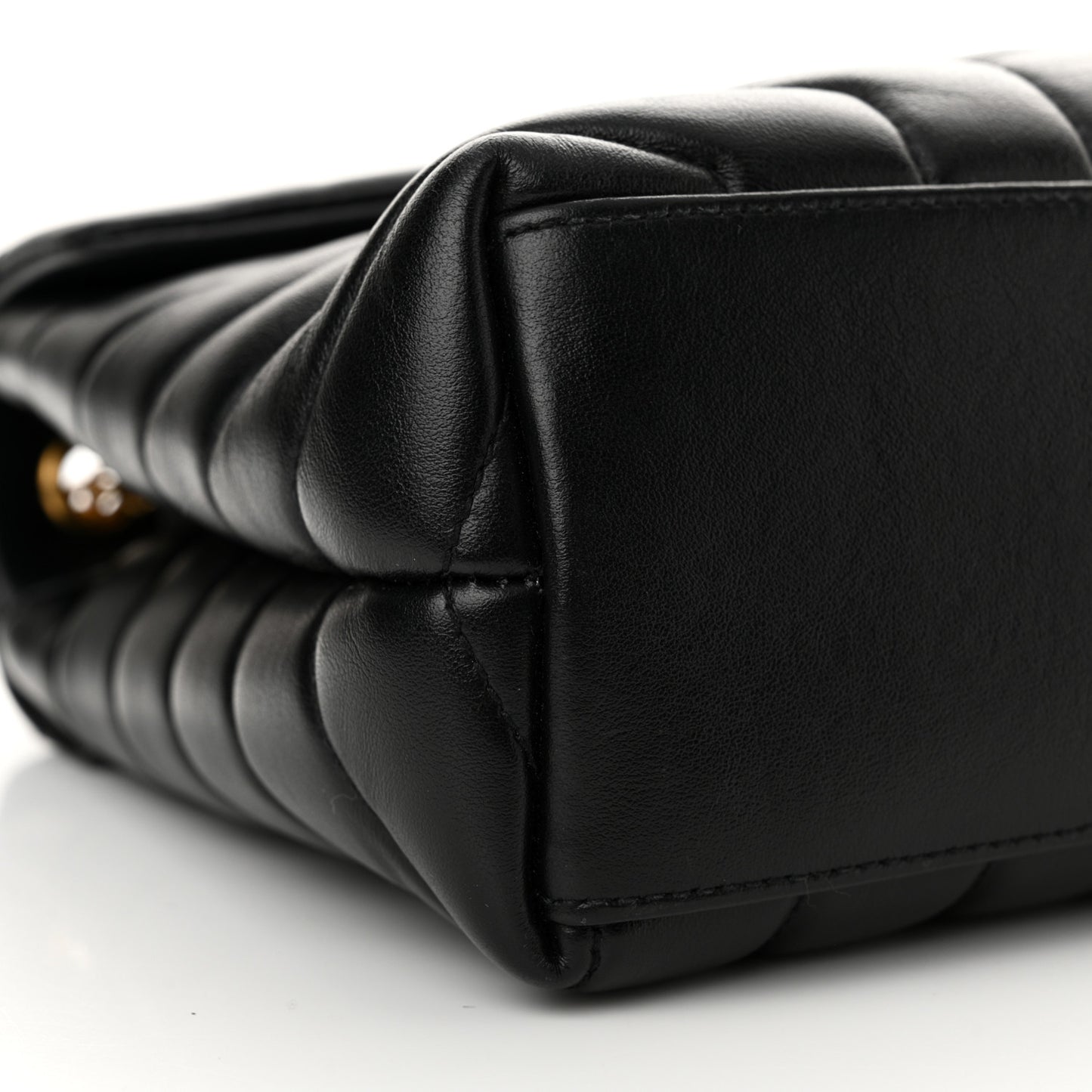 Calfskin Y Quilted Monogram Small Loulou Chain Satchel Black