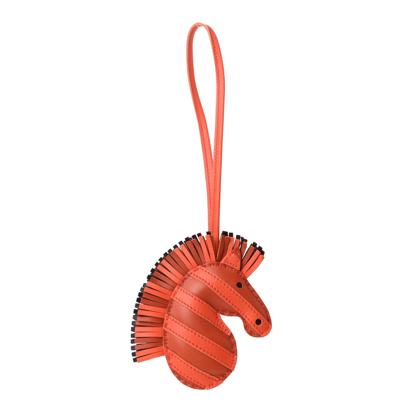 Milo Lambskin Geegee Savannah Bag Charm Cornaline Orange Poppy Rouge Sellier