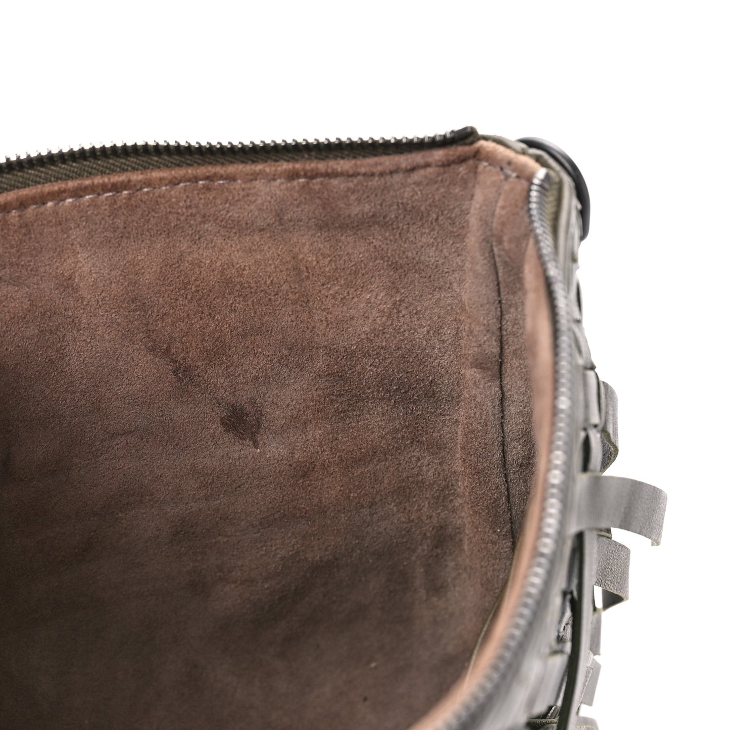 Nappa Intrecciato Palio Fringe Chain Pouch Moss