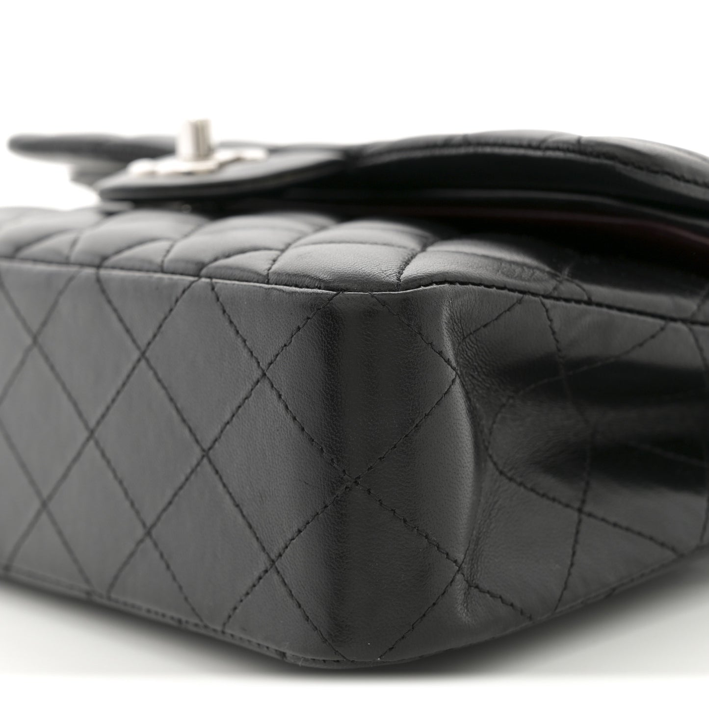 Lambskin Quilted Small Double Flap Black