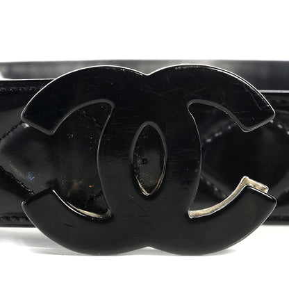Chanel Patent Calfskin Quilted CC Belt 75 30 Black 3 of 8