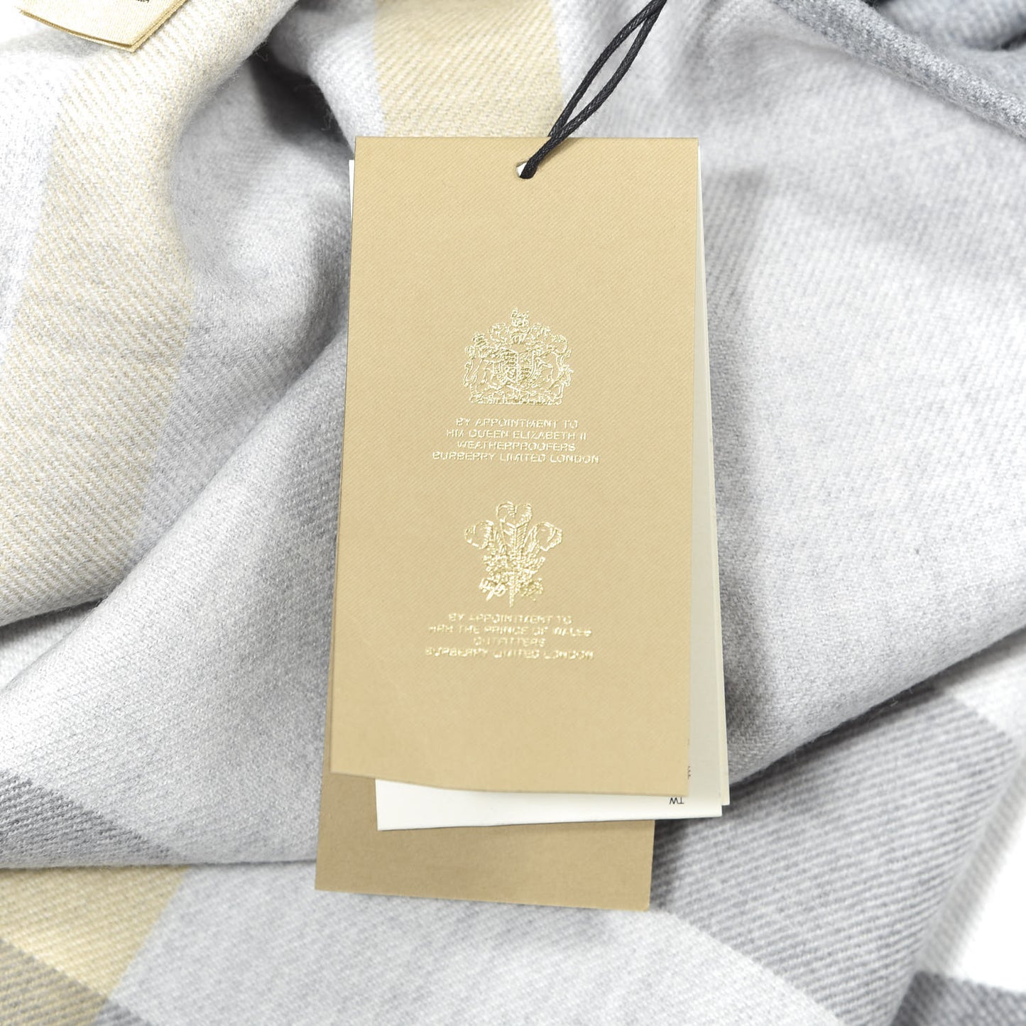 Wool Solid to Check Charlotte Cape Scarf Light Grey