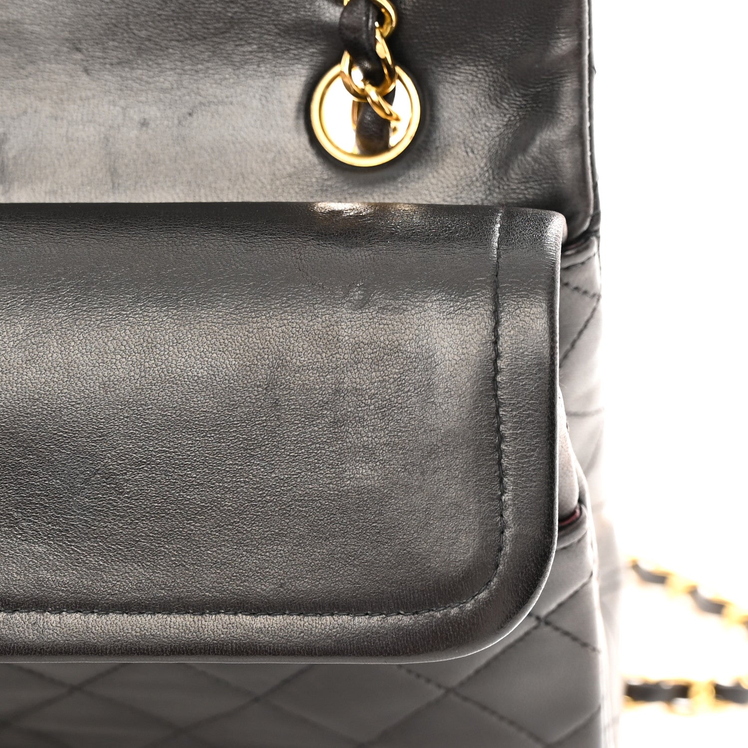 Chanel Lambskin Quilted Medium Double Flap Black 16 of 18