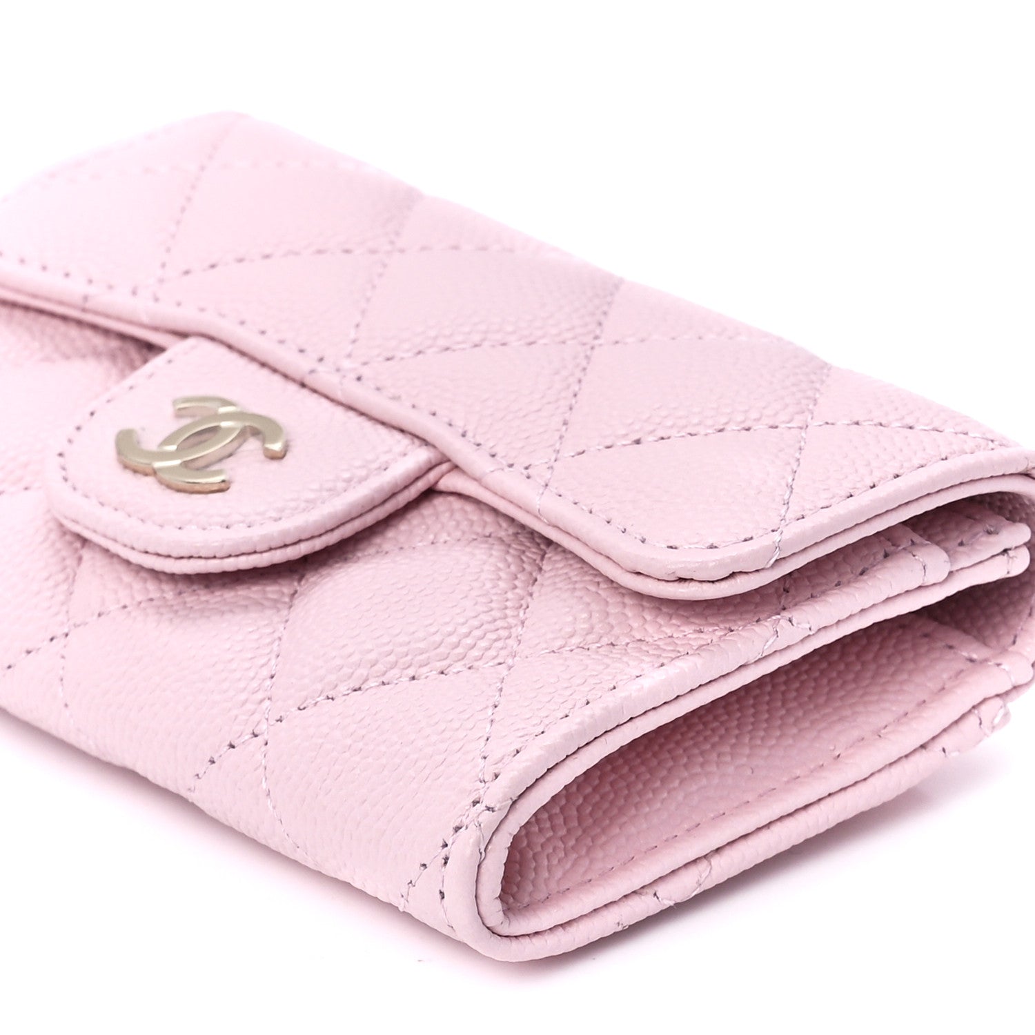 Chanel Caviar Quilted Flap Card Holder Wallet Light Pink 12 of 13