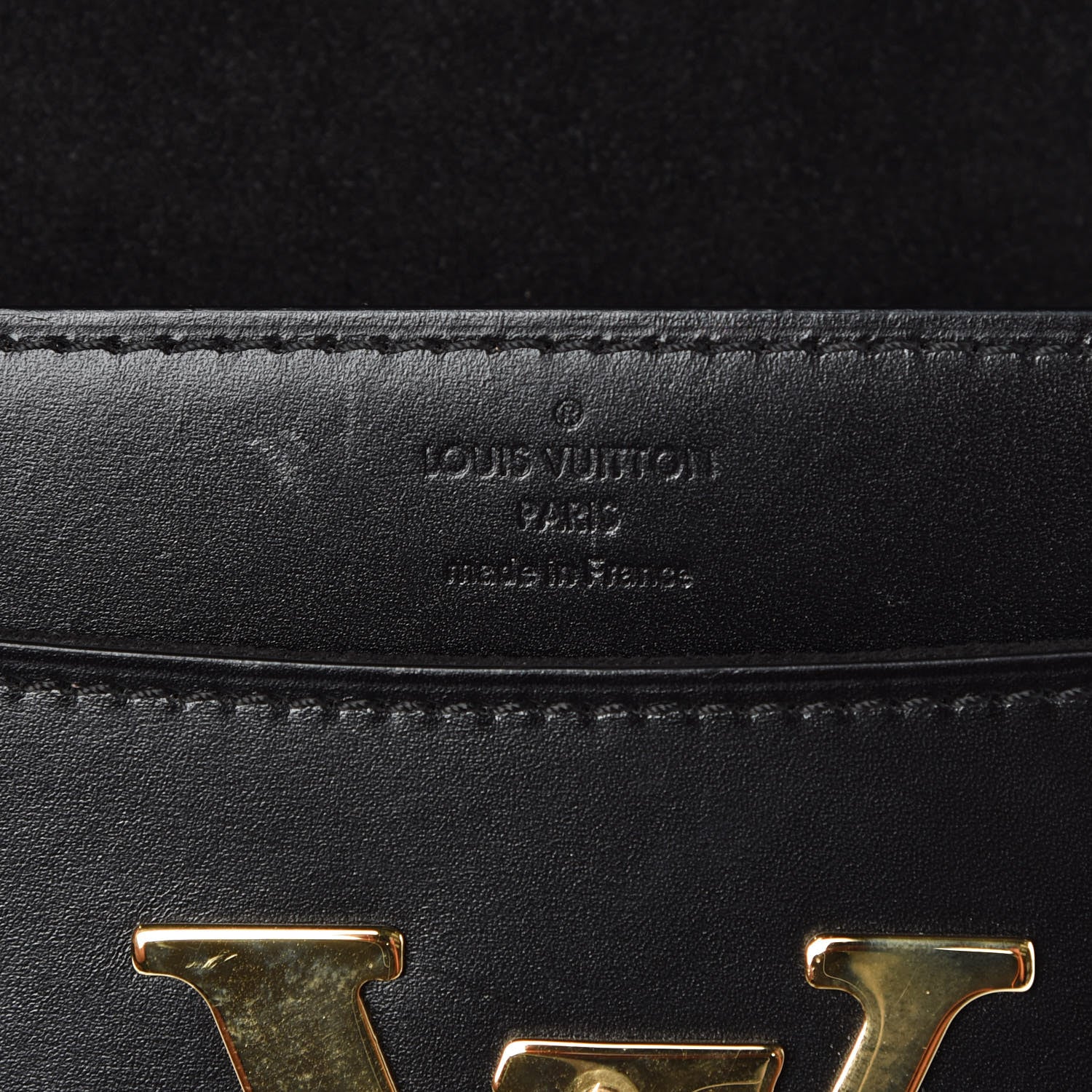 Louis Vuitton Calfskin Chain Louise MM Black 7 of 13