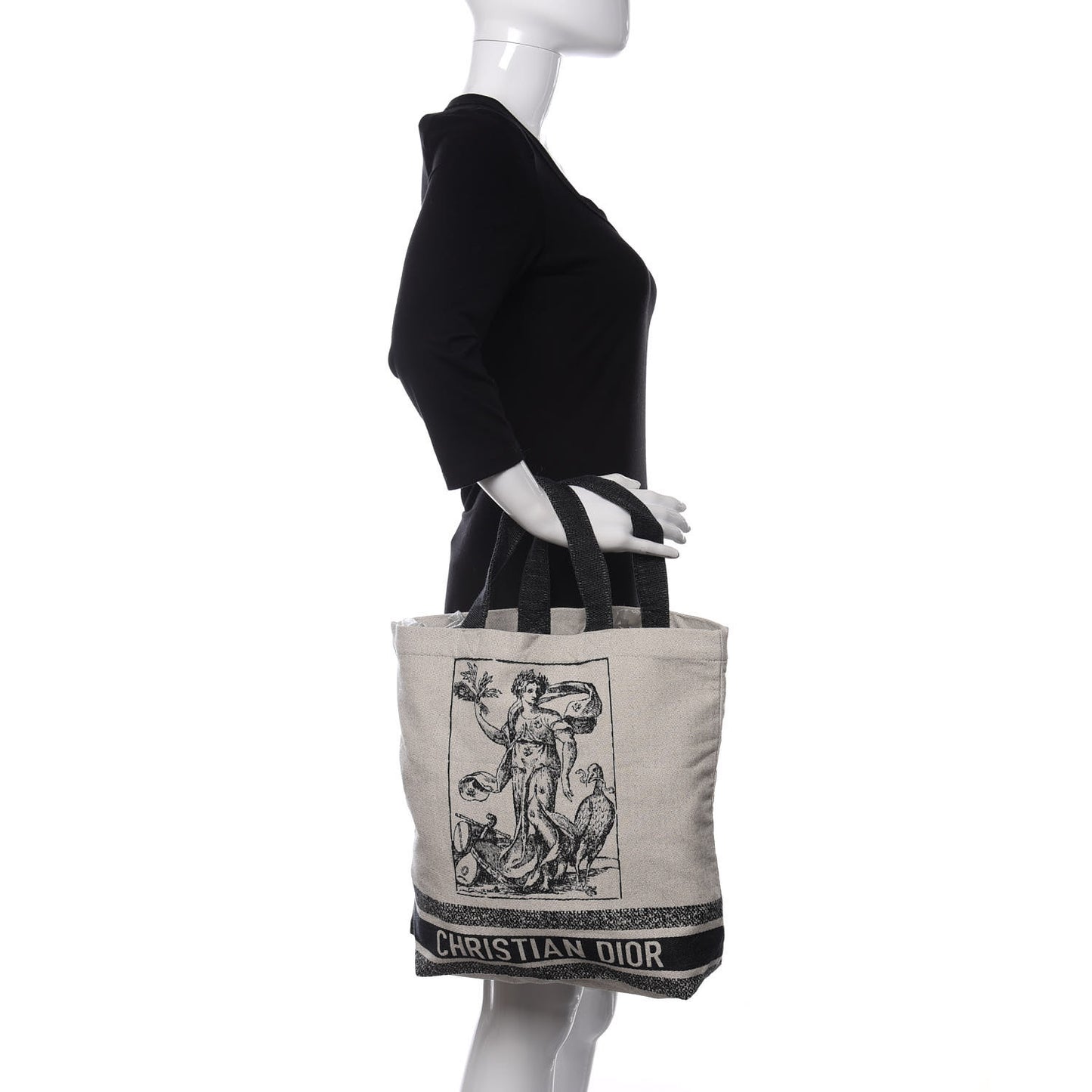 Canvas Print Cruise Tote Ivory Black