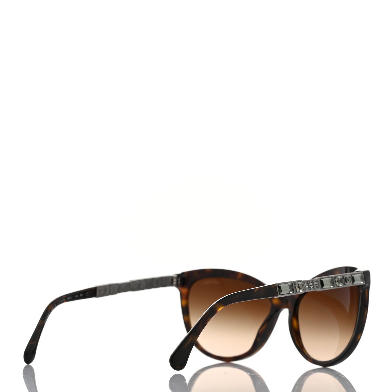 Chanel Crystal Baguette Cat Eye Bijou Sunglasses 5307-B Tortoise 4 of 8