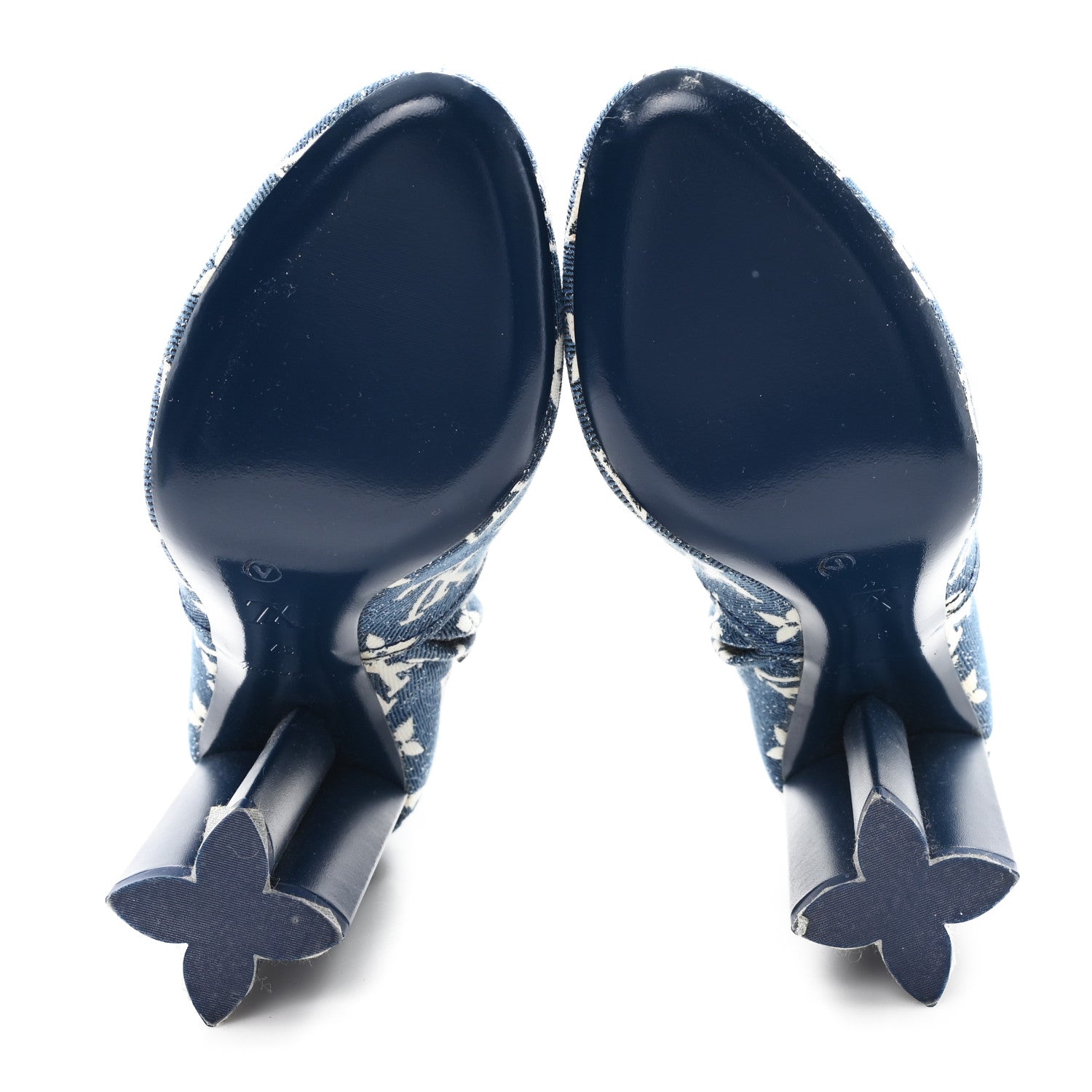 Louis Vuitton Denim Monogram Silhouette Ankle Boots 37 Navy Blue 6 of 9