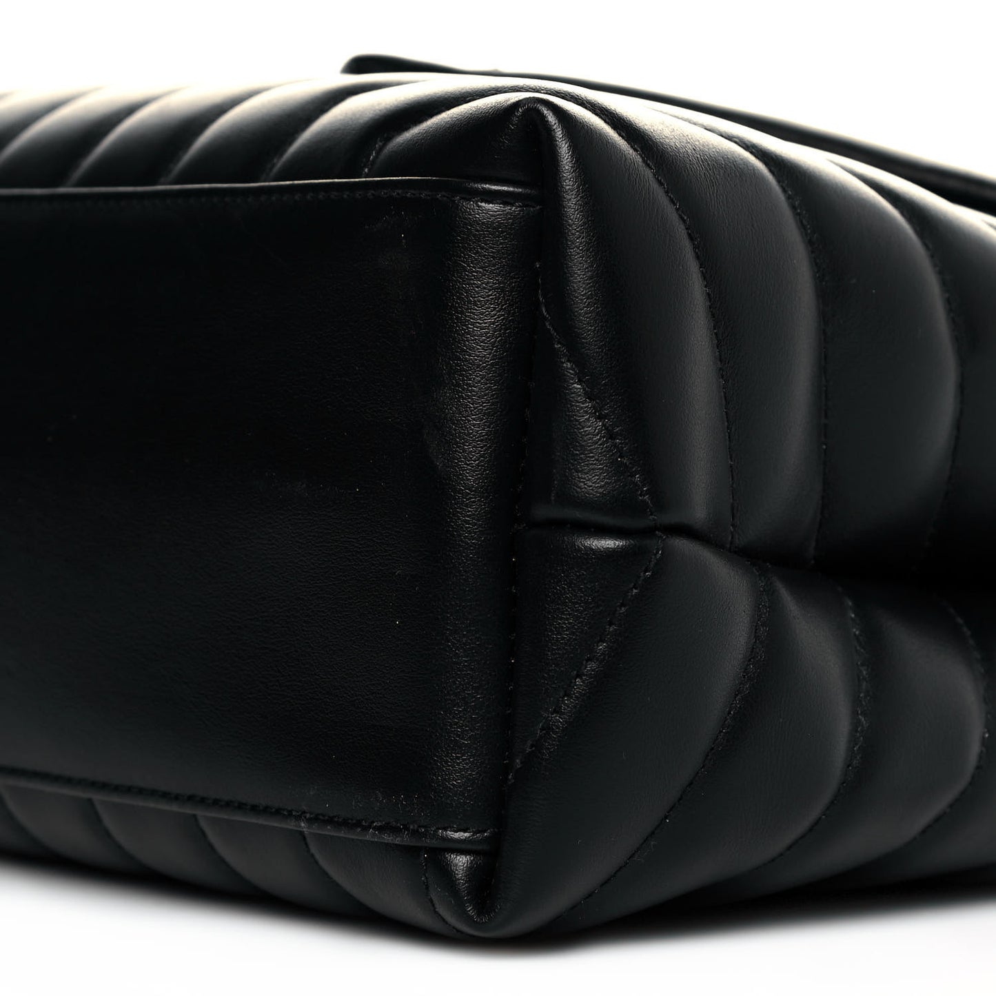Calfskin Y Quilted Monogram Medium Loulou Chain Satchel Black