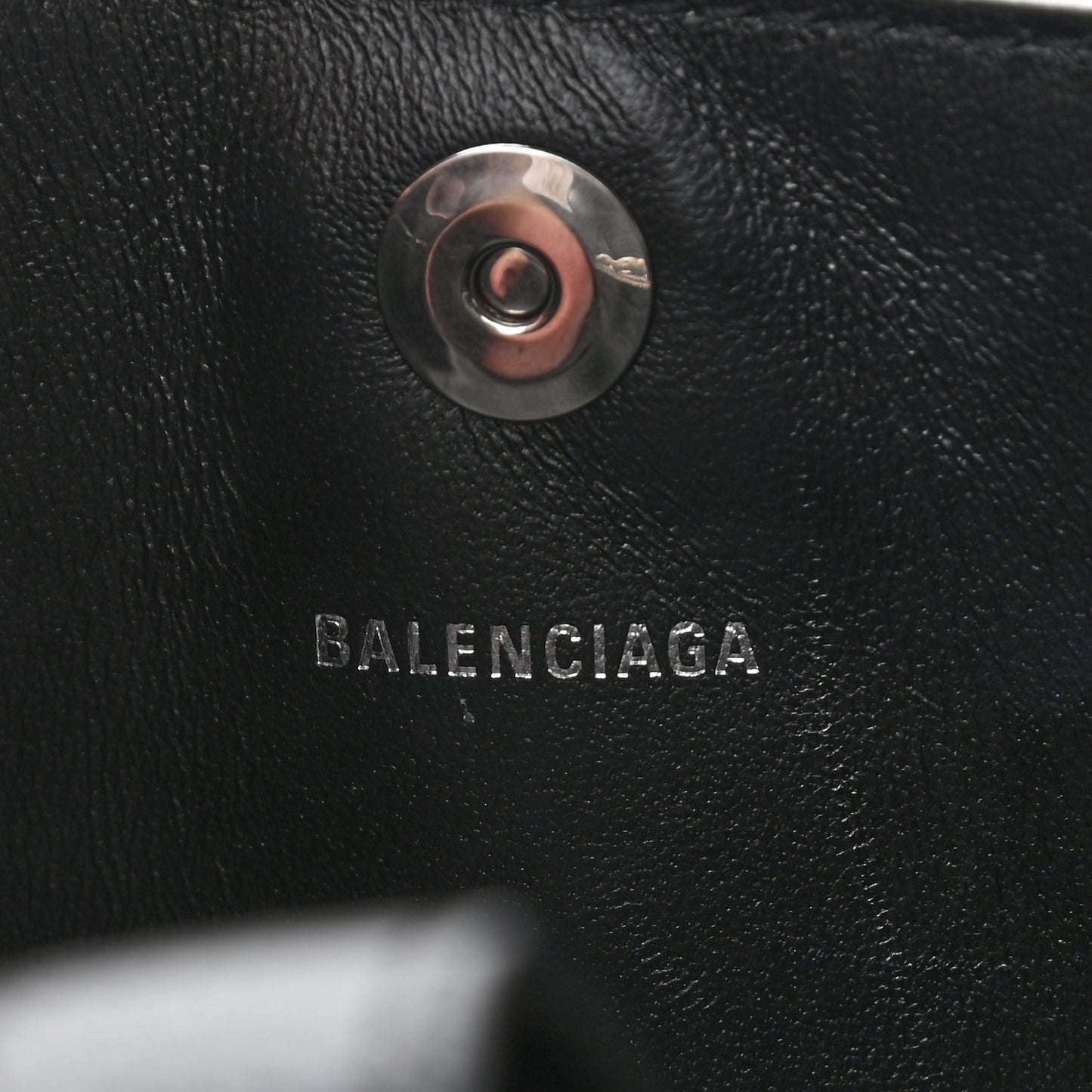 Grained Calfskin XS Hourglass East West Tote Black