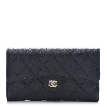 Chanel Caviar Quilted Large Flap Wallet Black 1 of 11