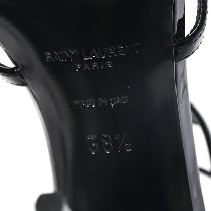 Saint Laurent Vernice Chiffon Cassandra 100 Ankle Strap Sandals 38.5 Black 38.5 Black 7 of 9