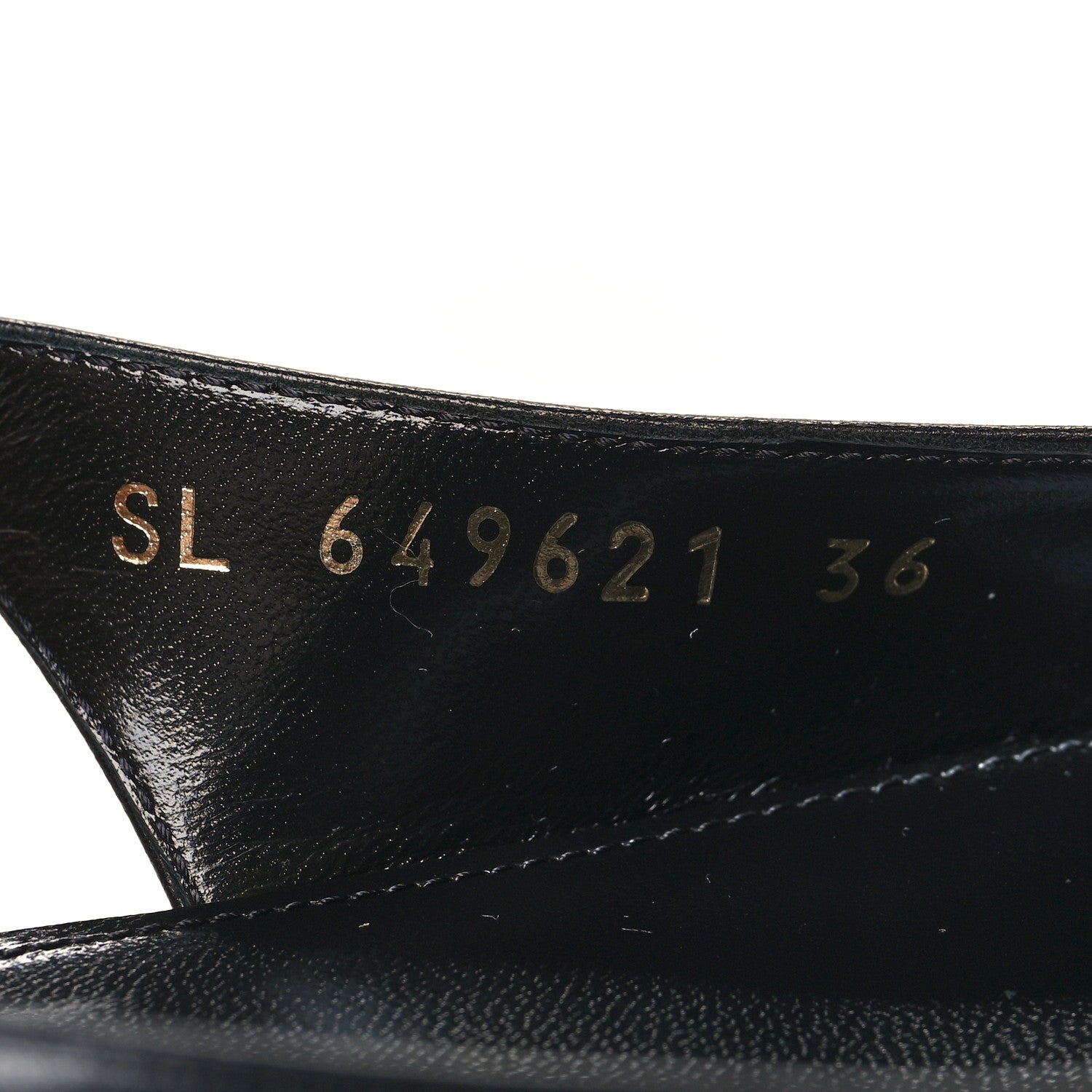 Saint Laurent Patent Smooth Lambskin Anais Slingback Flats 36 Navy Black 6 of 9