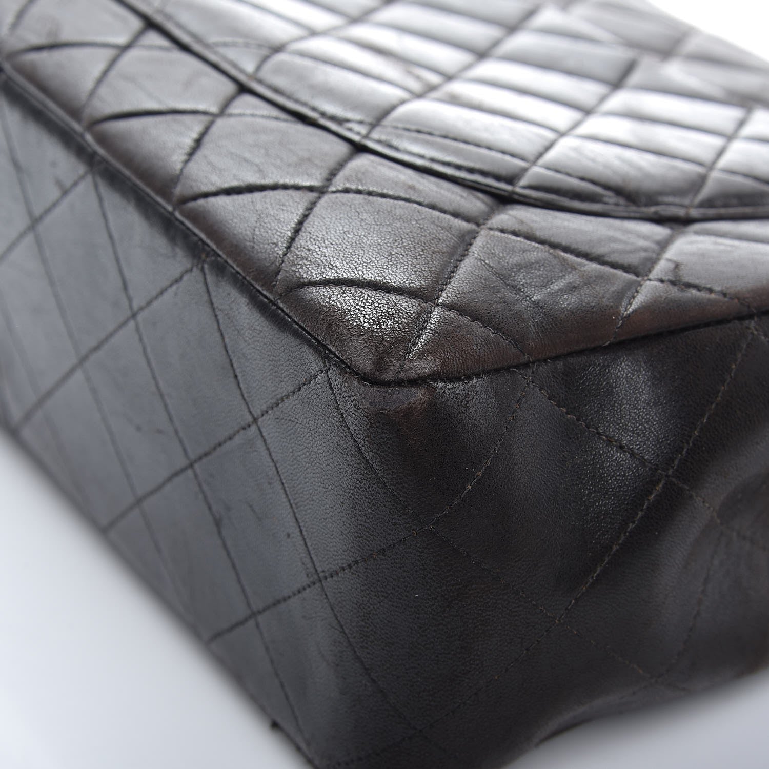 Chanel Lambskin Quilted Jumbo Single Flap Brown 14 of 19