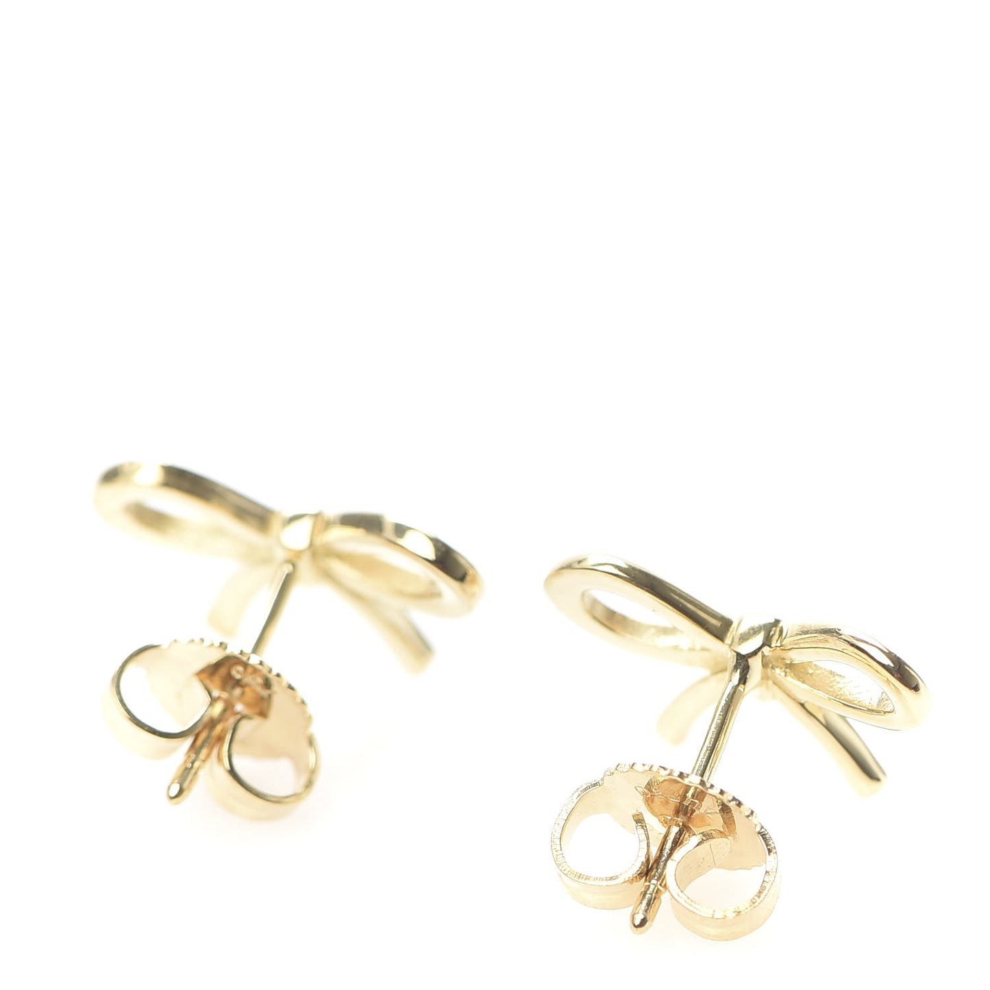 18K Yellow Gold Bow Earrings