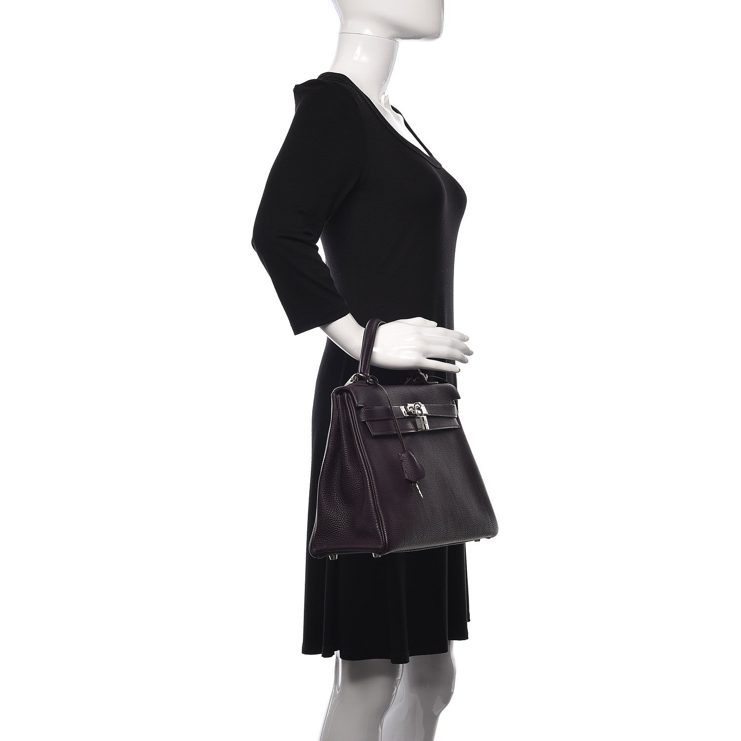 Hermes Togo Kelly Retourne 32 Raisin 3 of 17