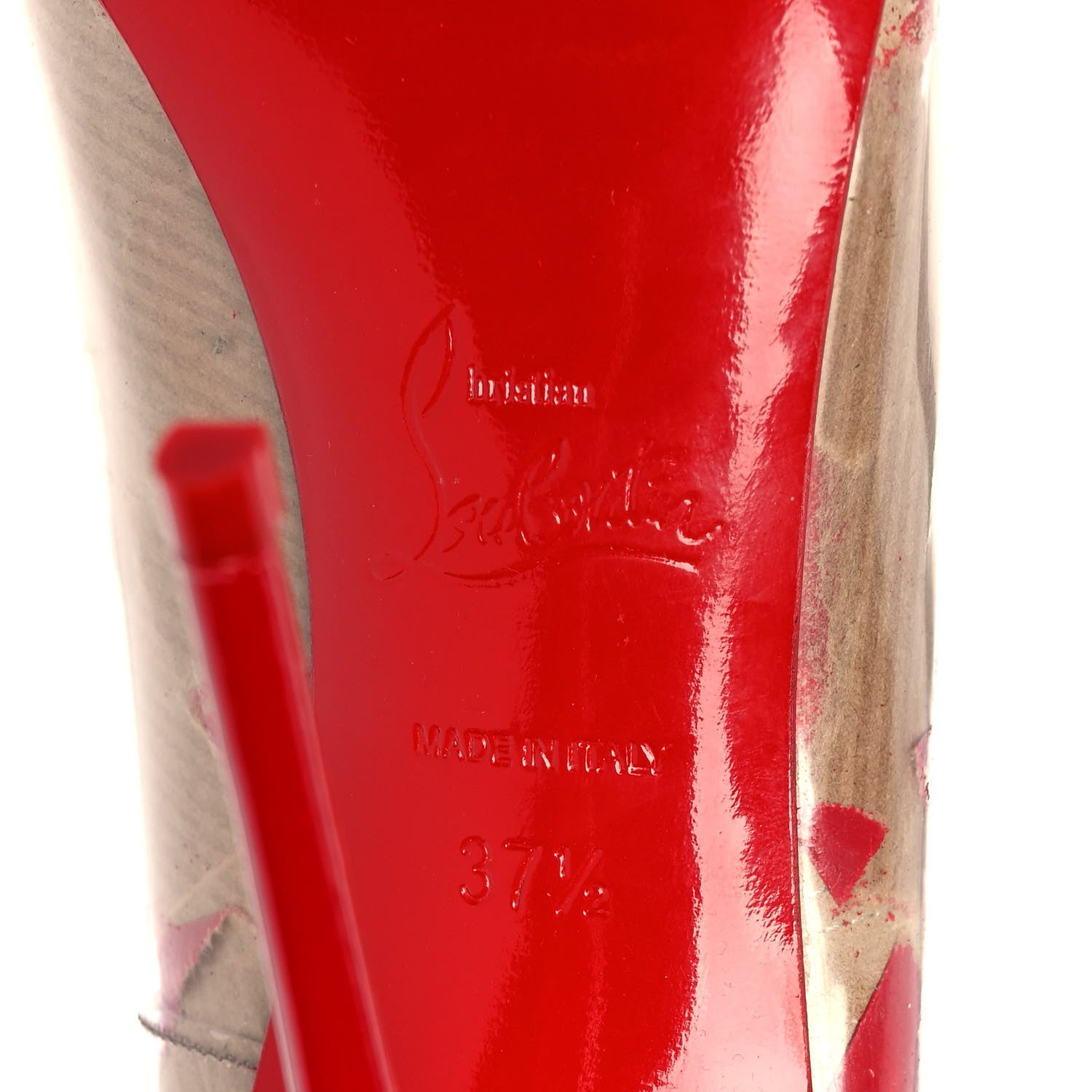 Christian Louboutin PVC Loubi Print So Kate 120 Pumps 37.5 Kraft 6 of 8