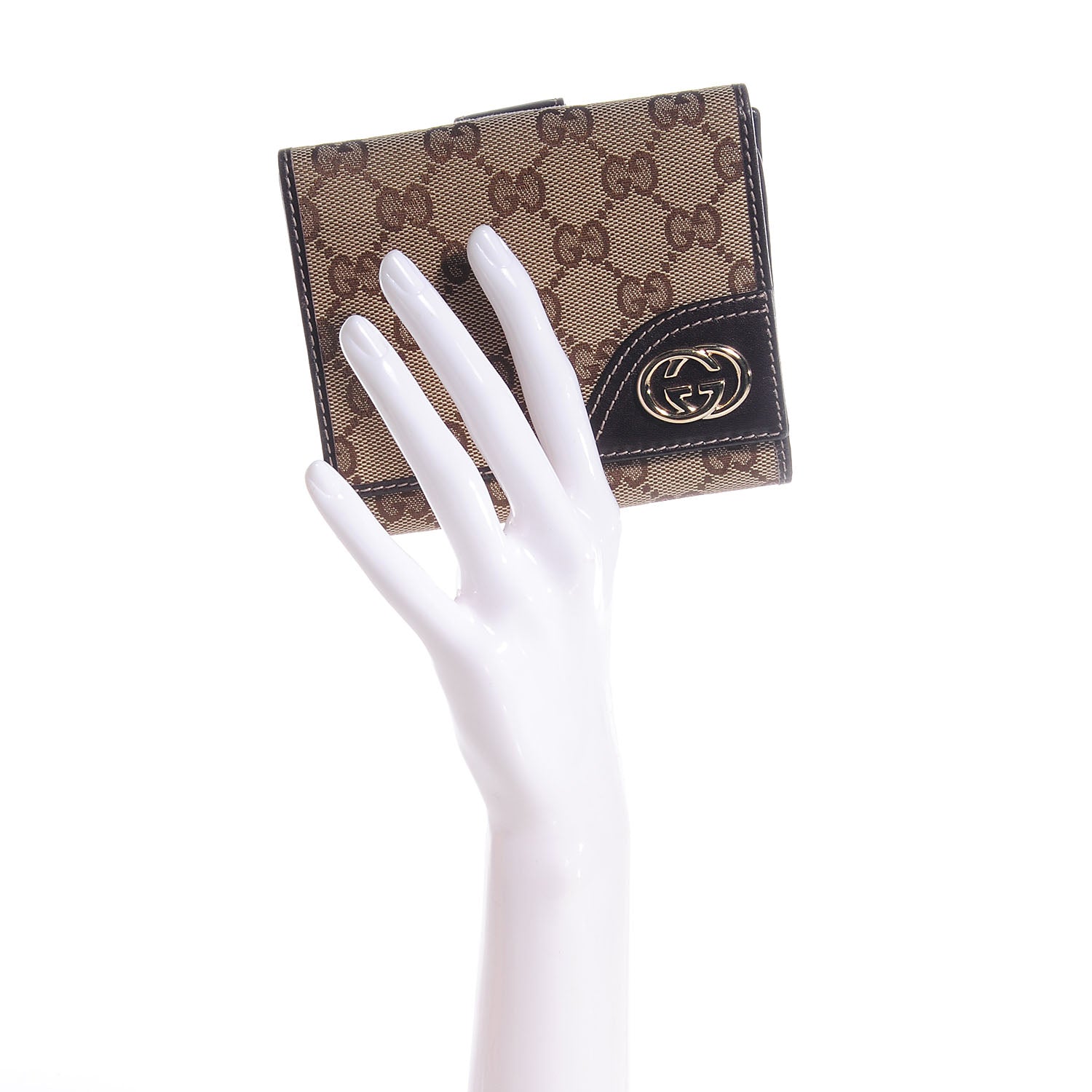Gucci Monogram New Britt French Wallet Dark Brown 2 of 8