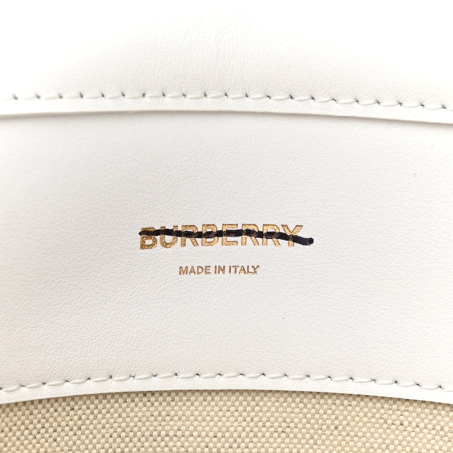 Burberry Monogram Canvas Smooth Calfskin Medium Pocket Bag White Beige 6 of 12