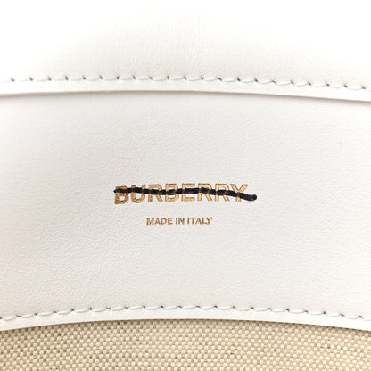 Burberry Monogram Canvas Smooth Calfskin Medium Pocket Bag White Beige 6 of 12