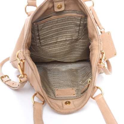 Prada Cervo Folding Tote Beige 5 of 17