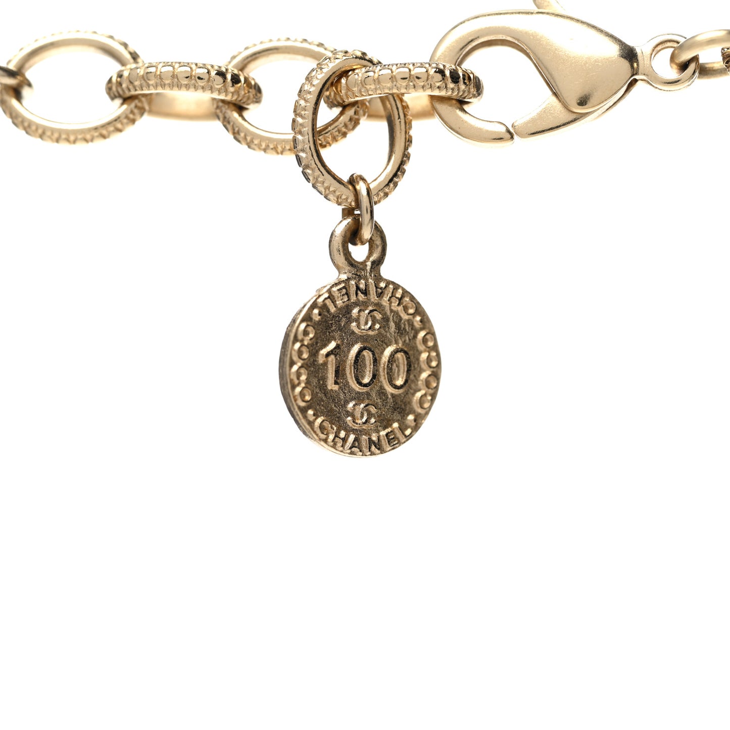 Pearl CC 100th Anniversary Necklace Light Gold