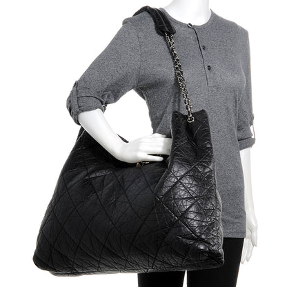 Chanel Aged Calfskin Large Reissue Drawstring Tote Black 2 of 7
