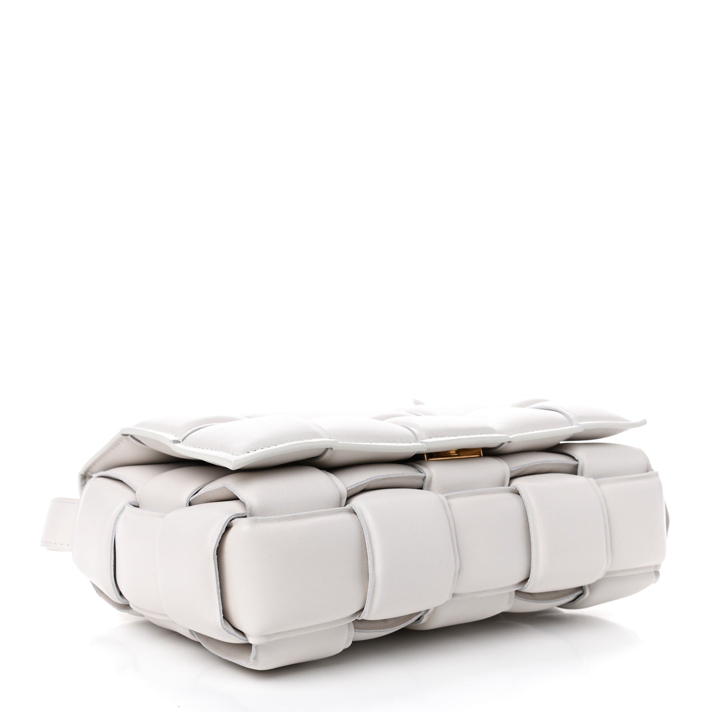 Nappa Maxi Intreccio Padded Cassette Crossbody Bag Chalk