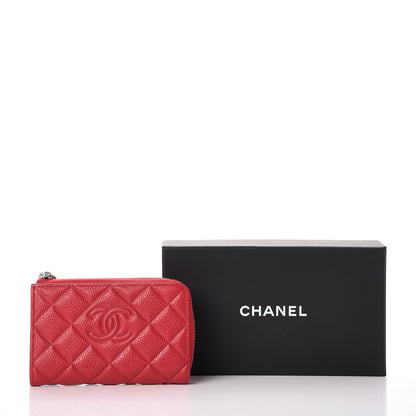 Chanel Caviar Quilted Diamond CC Key Holder Case Dark Pink 8 of 10