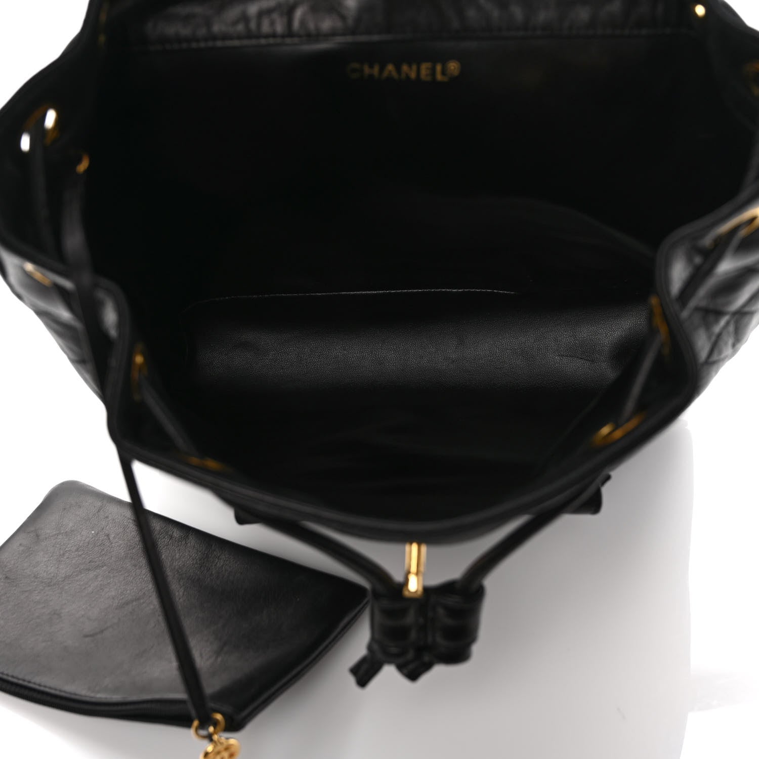 Chanel Lambskin Quilted CC Backpack Black 6 of 9