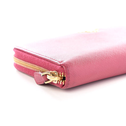 Prada Saffiano Zip Around Wallet Peonia 5 of 9