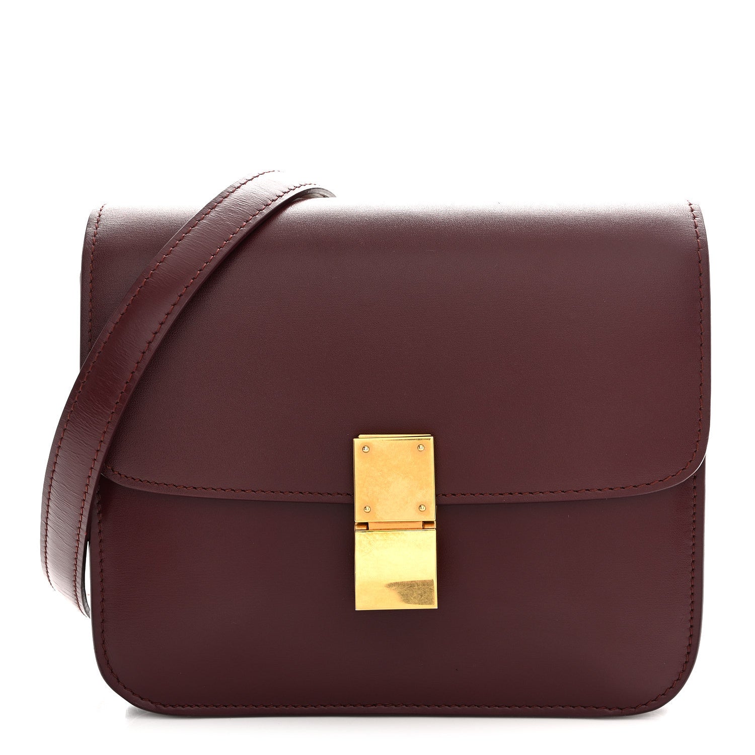 Celine Box Calfskin Teen Classic Box Flap Bag Burgundy 1 of 13